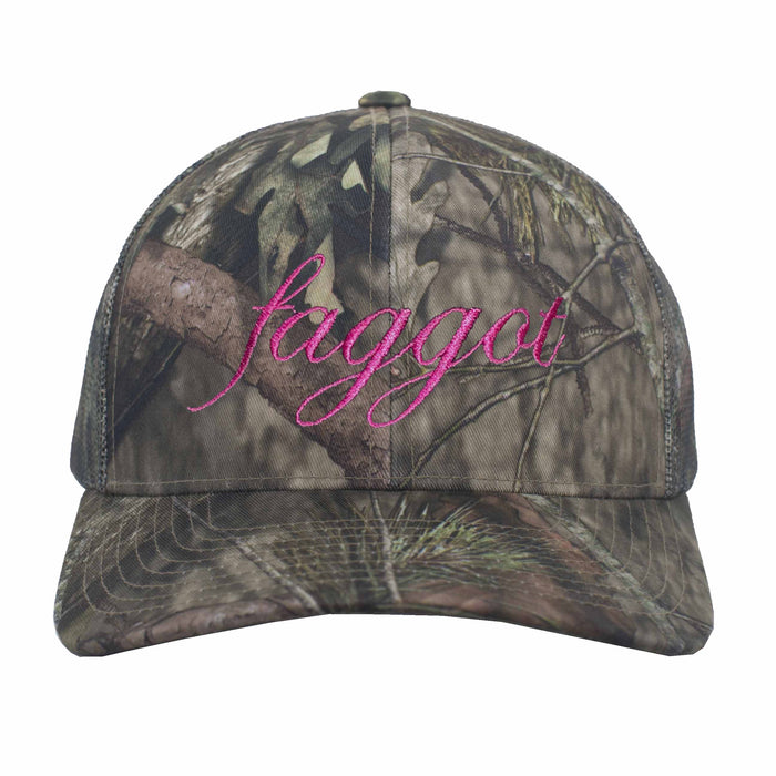 Faggot Script Mossy Oak Snapback