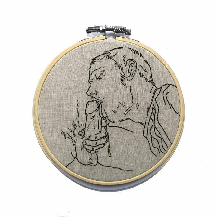 Slobbering on Uncut Meat Original Embroidery