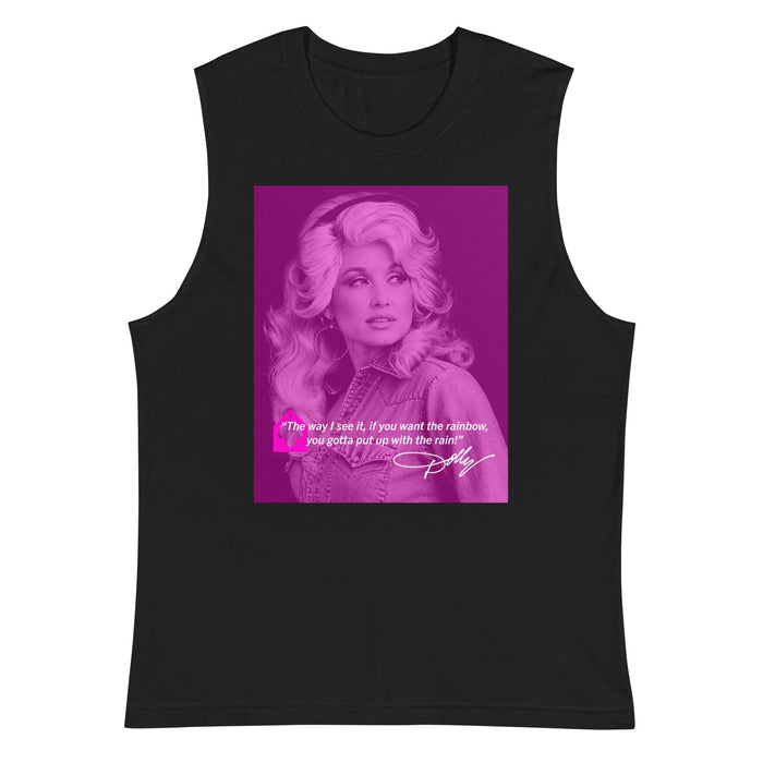 Dolly Parton Rainbow & Rain Sleeveless T-shirt