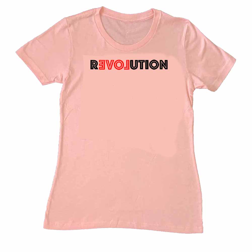 pink love revolution womens t-shirt