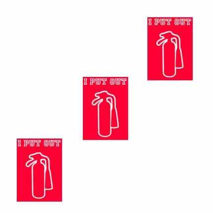 3 I Put Out fire extinguisher stickers