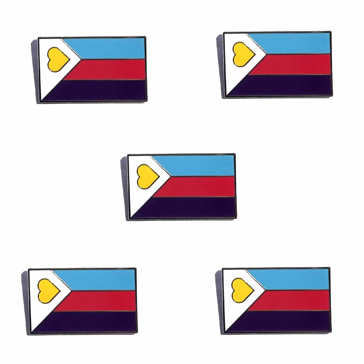5 Tricolor Polyamory Pride Flag Pins