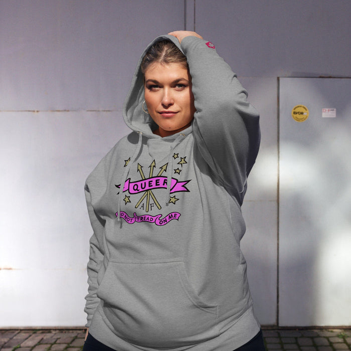 Do Not Tread On Me Queer AF Pullover Hooded Sweatshirt - The Center, second view