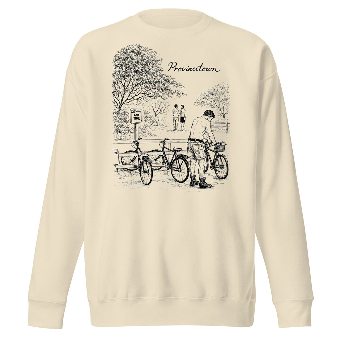 Provincetown Boy Beach Bikes Crew Sweatshirt
