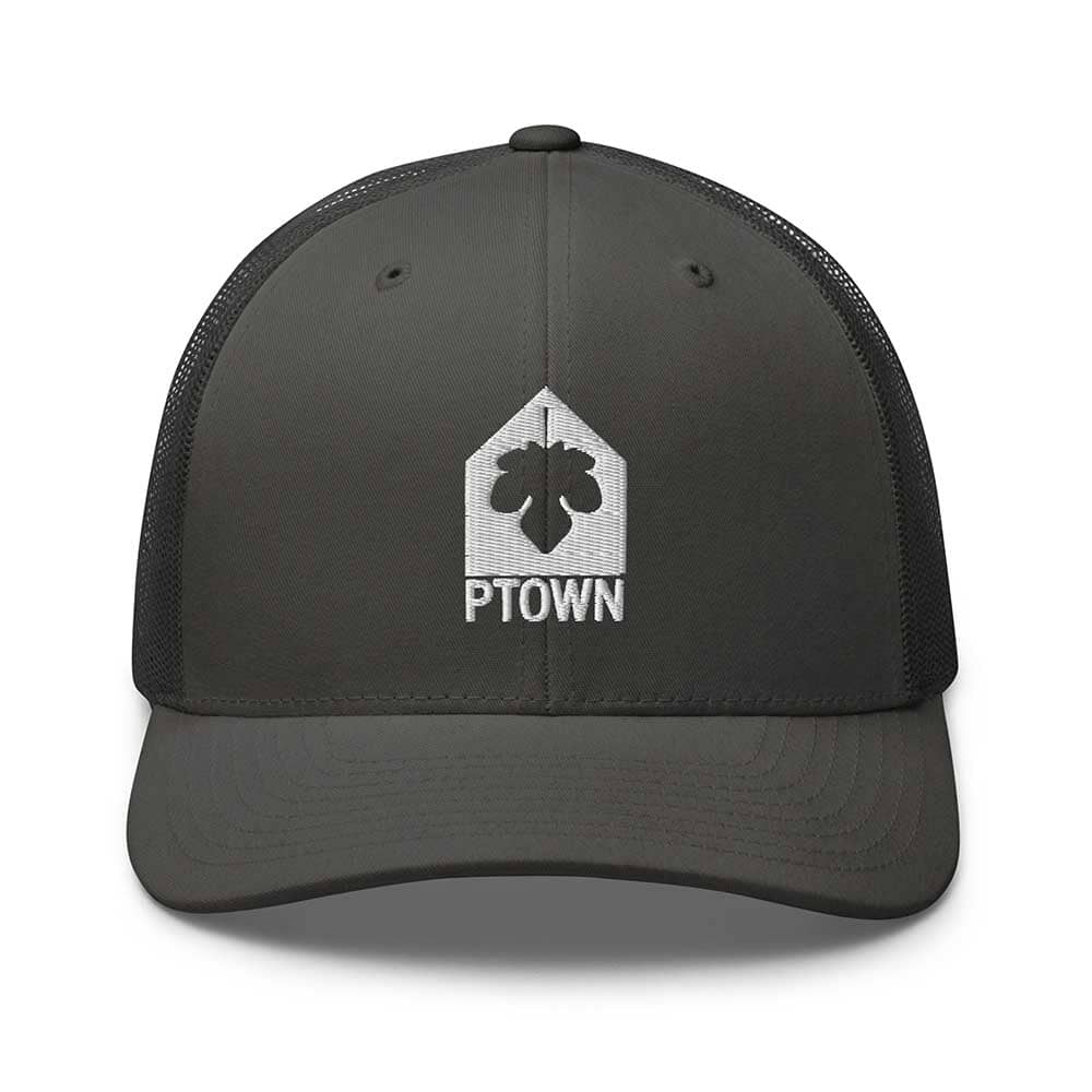Charcoal cap with white logo and PTOWN text on a white background