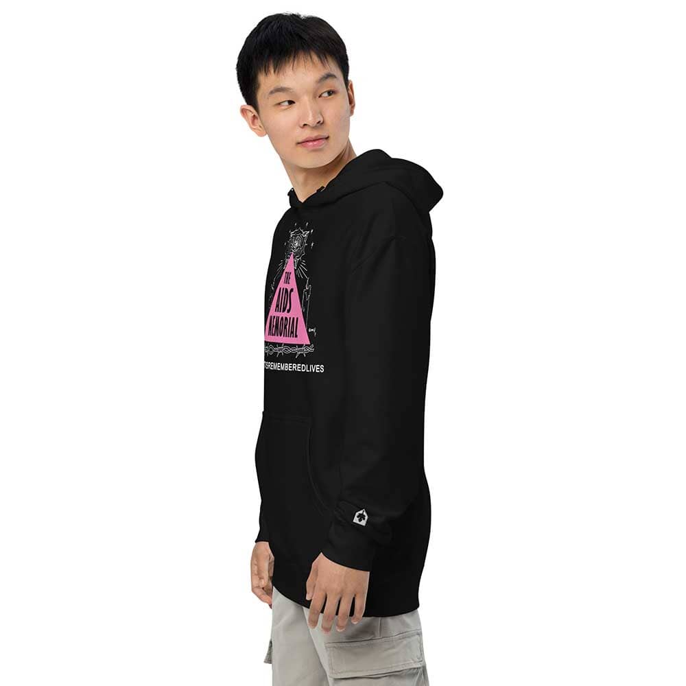 The AIDS Memorial Hoodie black wrist logo