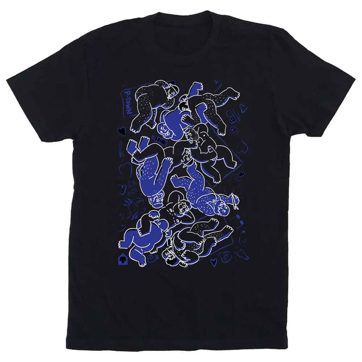 bearpad ptown boy beach black t-shirt royal white graphic
