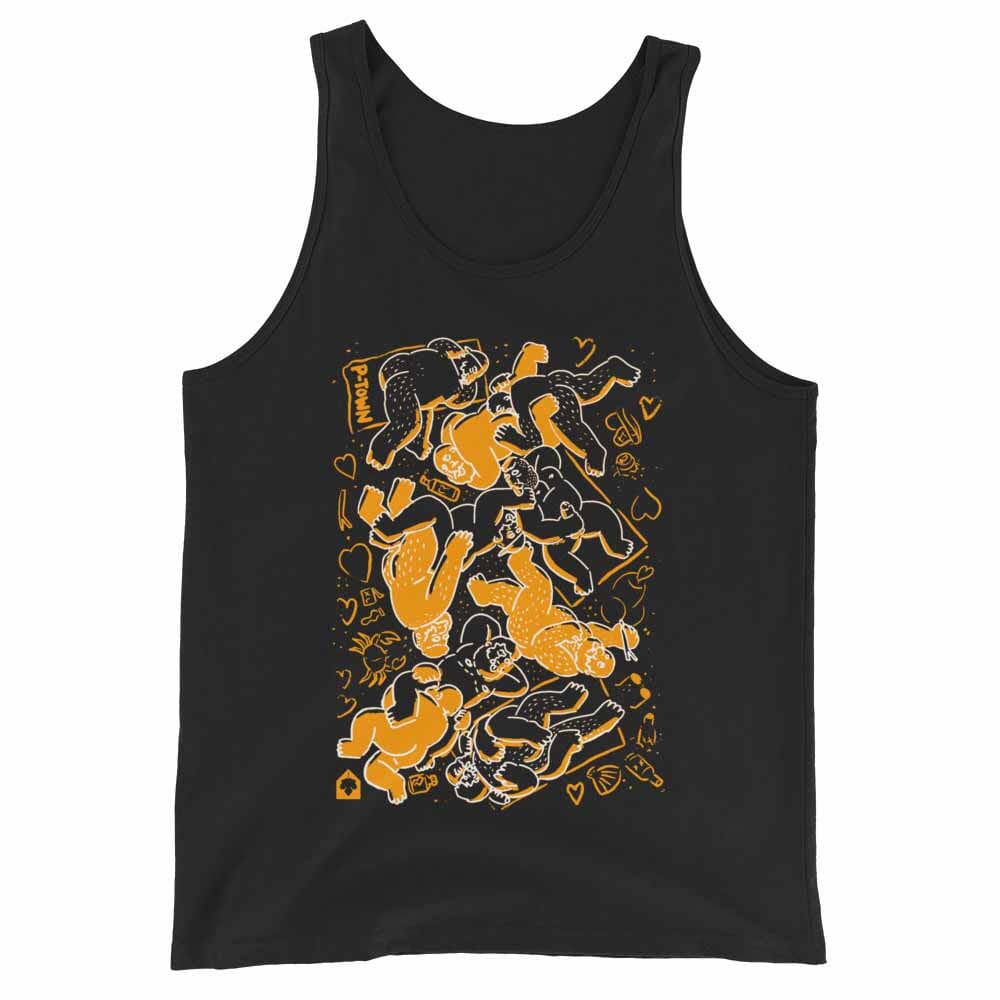  Bearpad Ptown Herring Cove Beach Tank BLACKO ORANGE WHITE