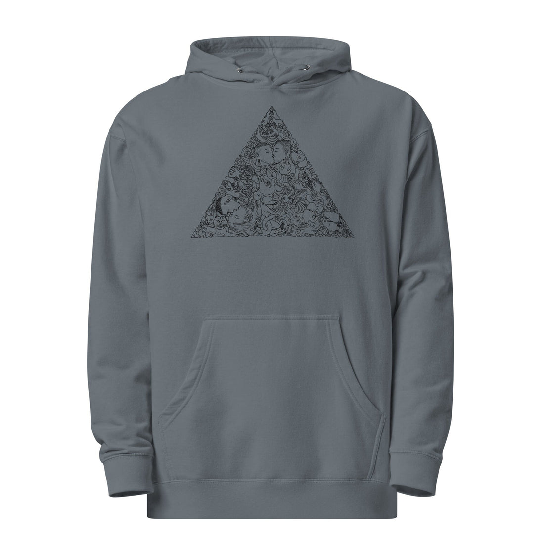 Love Triangle Black Print Hoodie supports Trevor Project