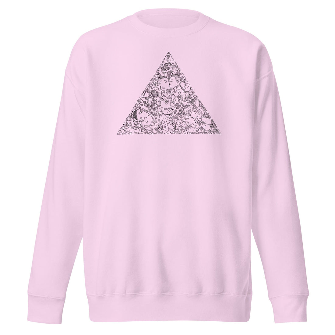 Love Triangle Black Print Sweatshirt supports Trevor Project