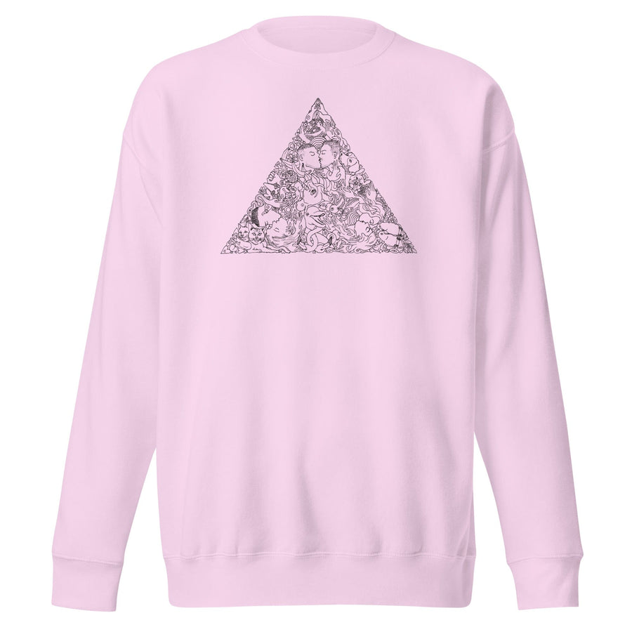 Love Triangle Black Print Sweatshirt supports Trevor Project by Brian Kenny