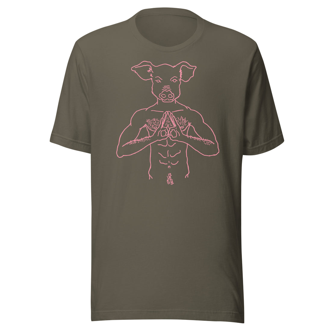 Pig Head Print T-Shirt