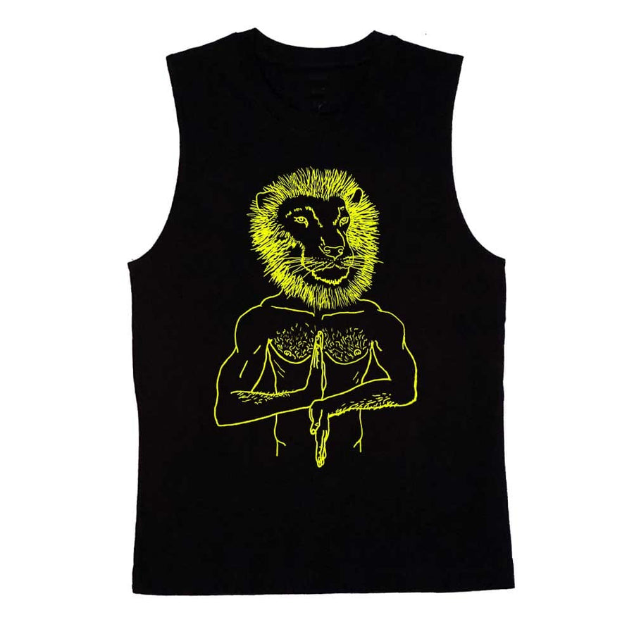 Lion Head Sleeveless T-Shirt by Brian Kenny