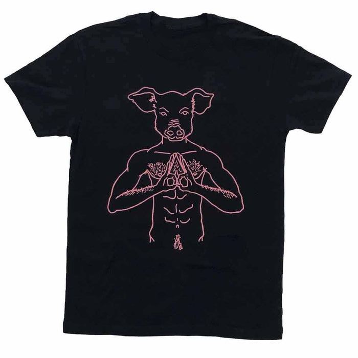 Pig Head Pink Print T-Shirt