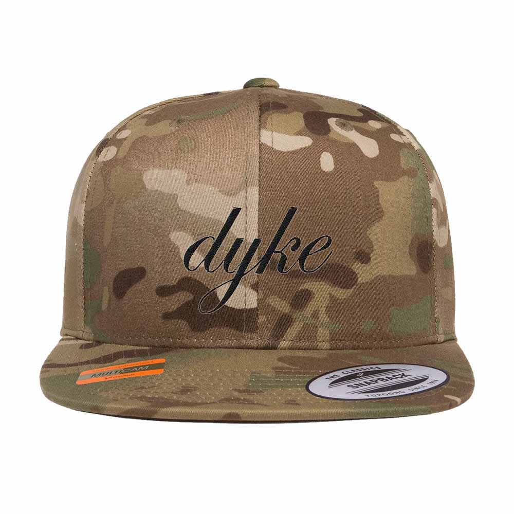 Dyke Script Multi-cam Flatbill Snapback Hat