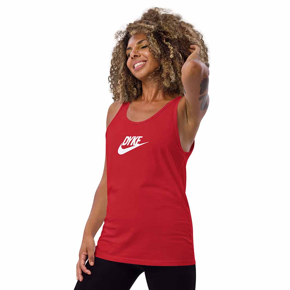 DYKE SPORT red tank on woman