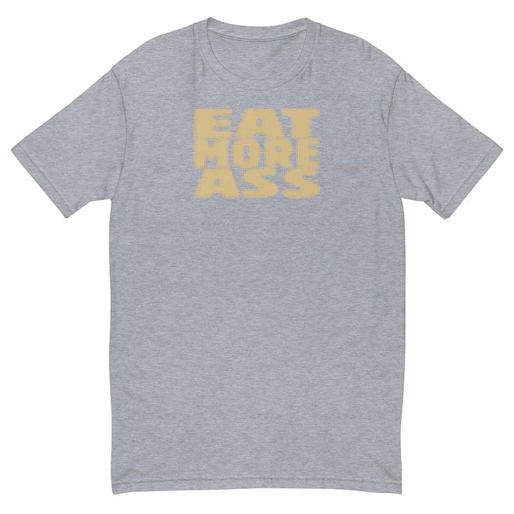 Gray t-shirt with yellow text &