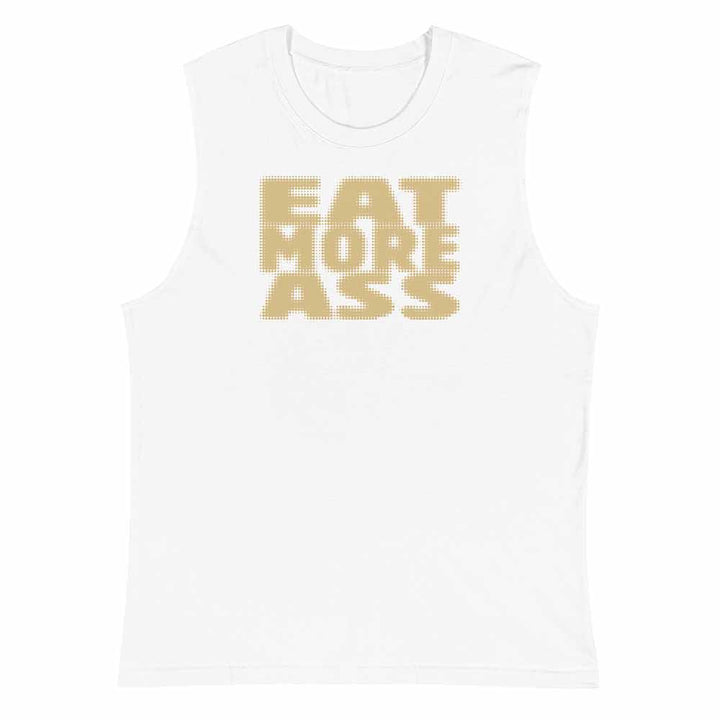 White sleeveless shirt with &