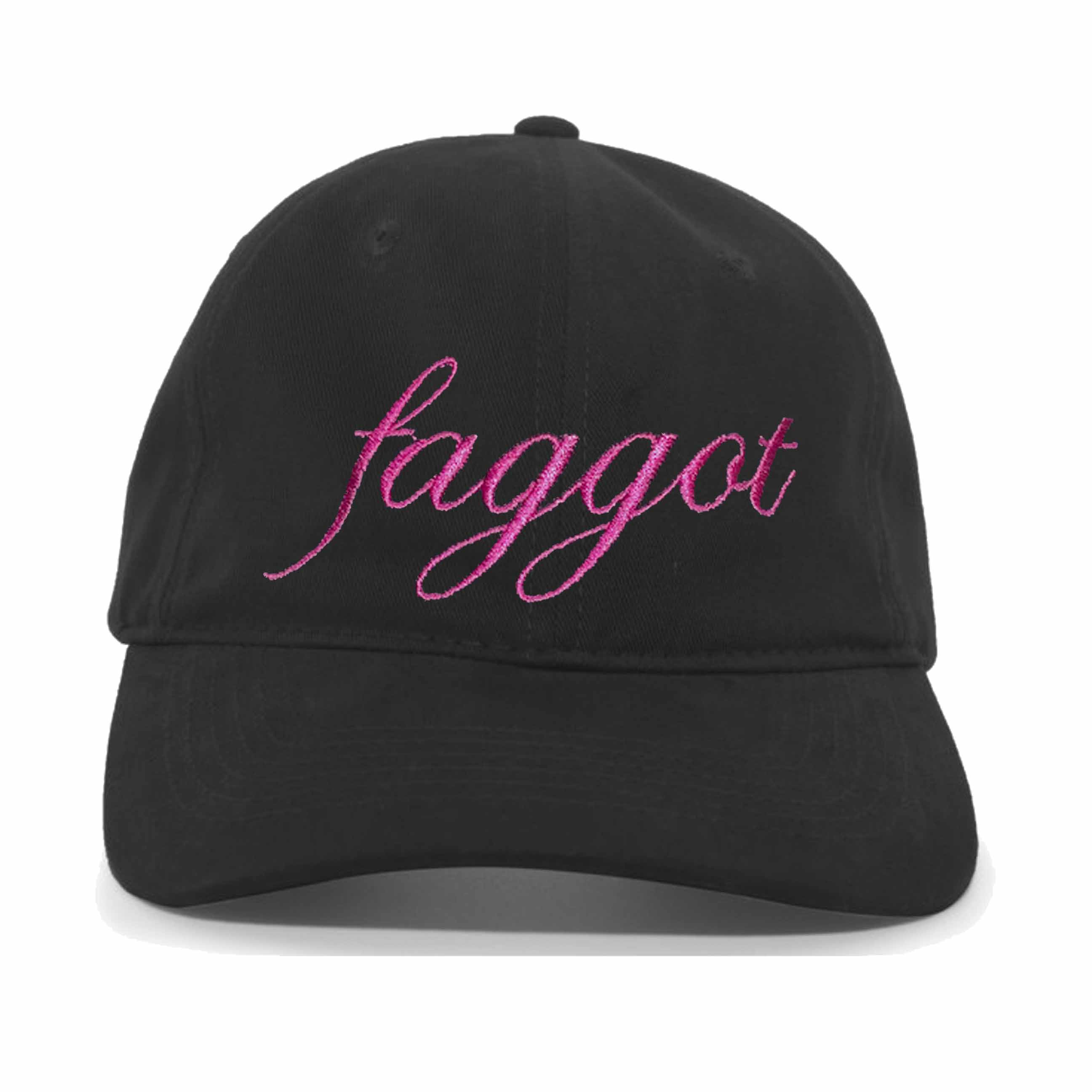 faggot black twill dad hat