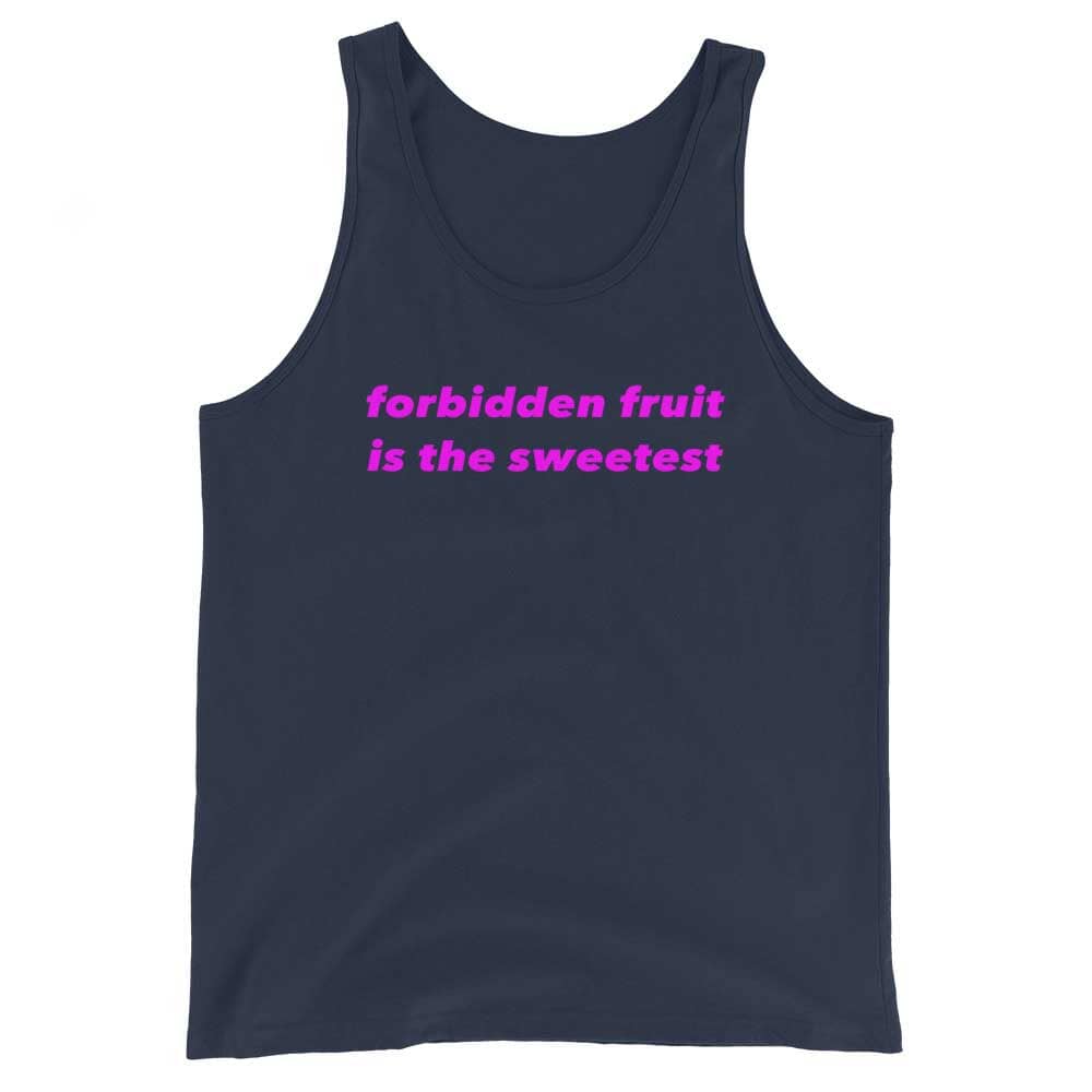 forbidden fruit tank in red in navy