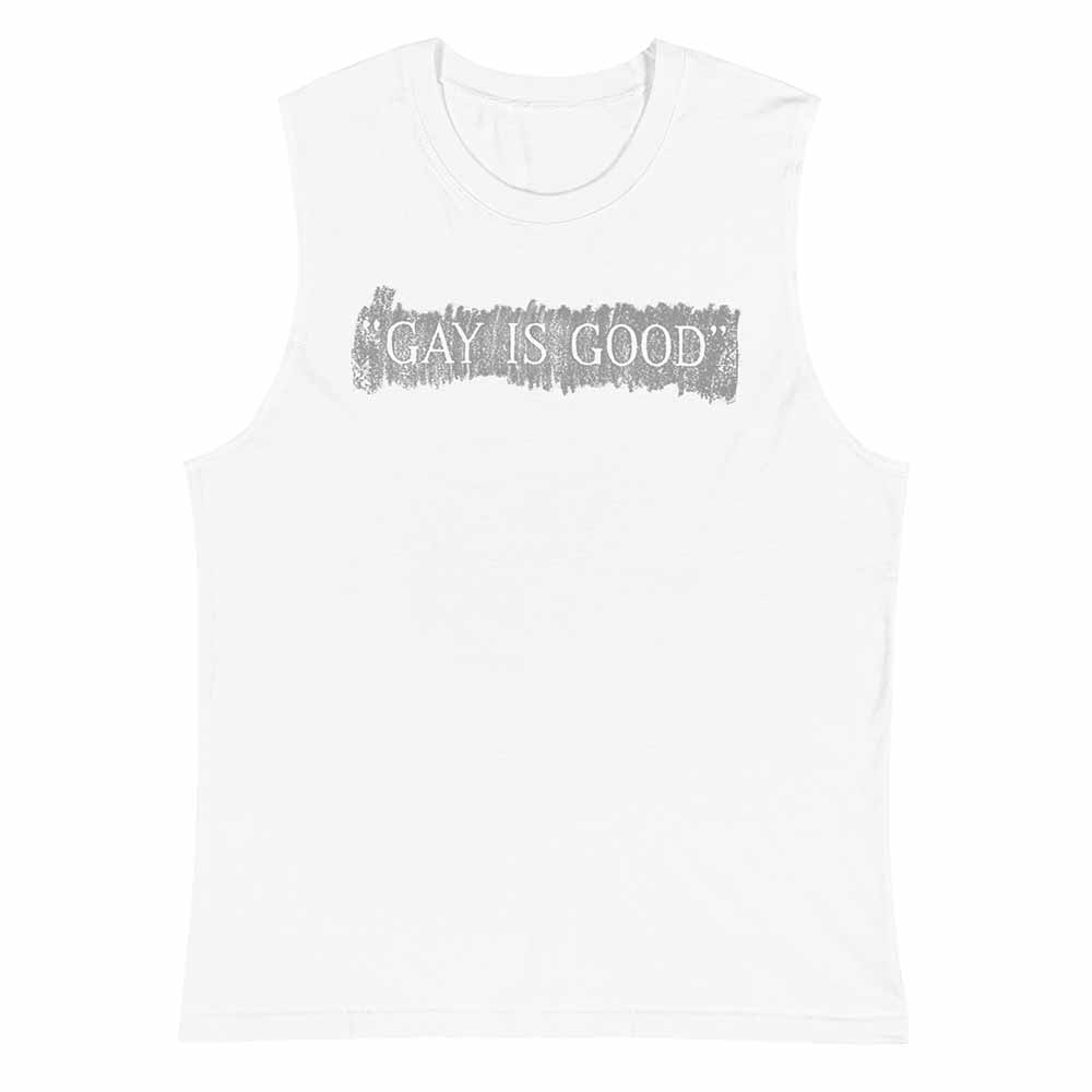 GAY IS GOOD Sleeveless t-shirt white