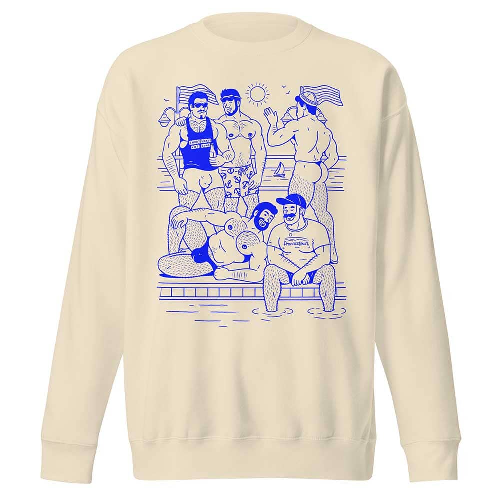 Ptown Boatslip Tea Crew Sweatshirt Royal Print