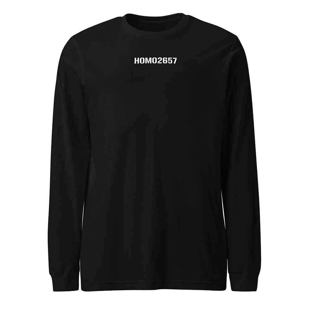 Black long-sleeve shirt with &