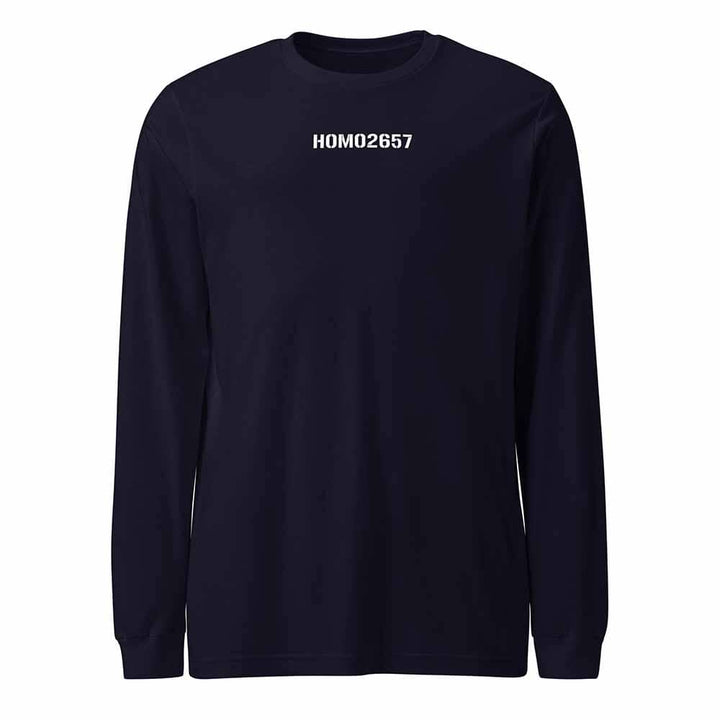 Navy blue long-sleeve shirt with &