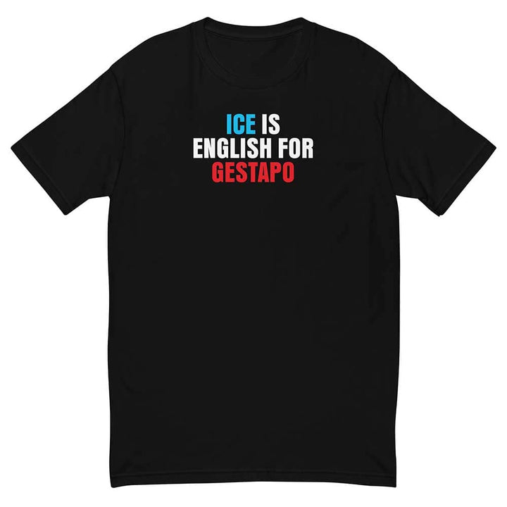 Black t-shirt with text &