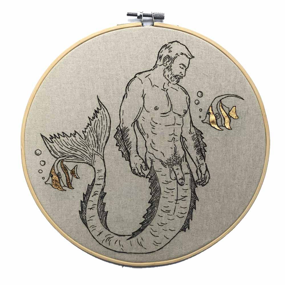 Merman Angel Fish Embroidery