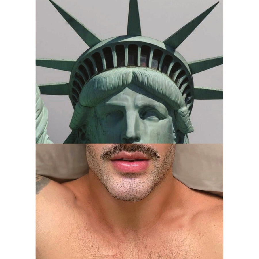 Naro Pinosa Statue of Liberty Mustache Postcard by Naro Pinosa