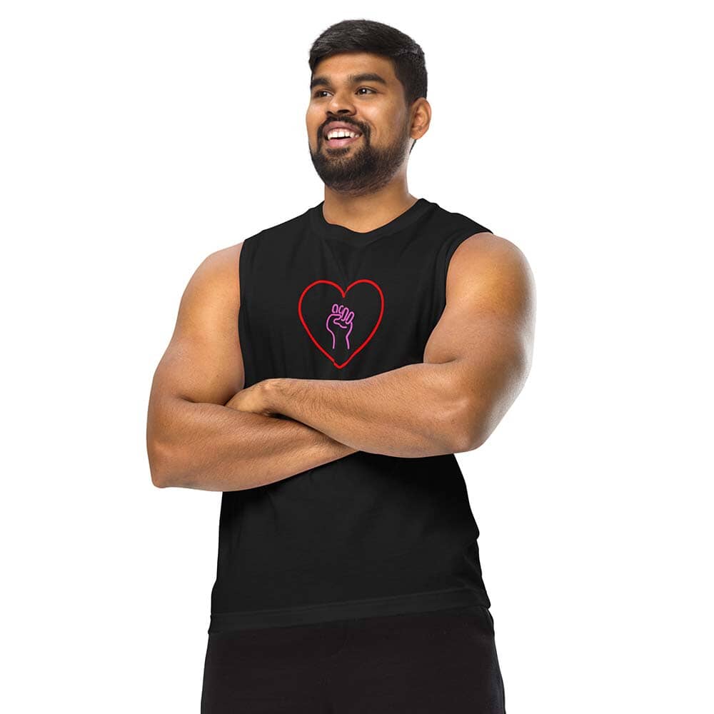 Love As Activism Sleeveless T-shirt black on man