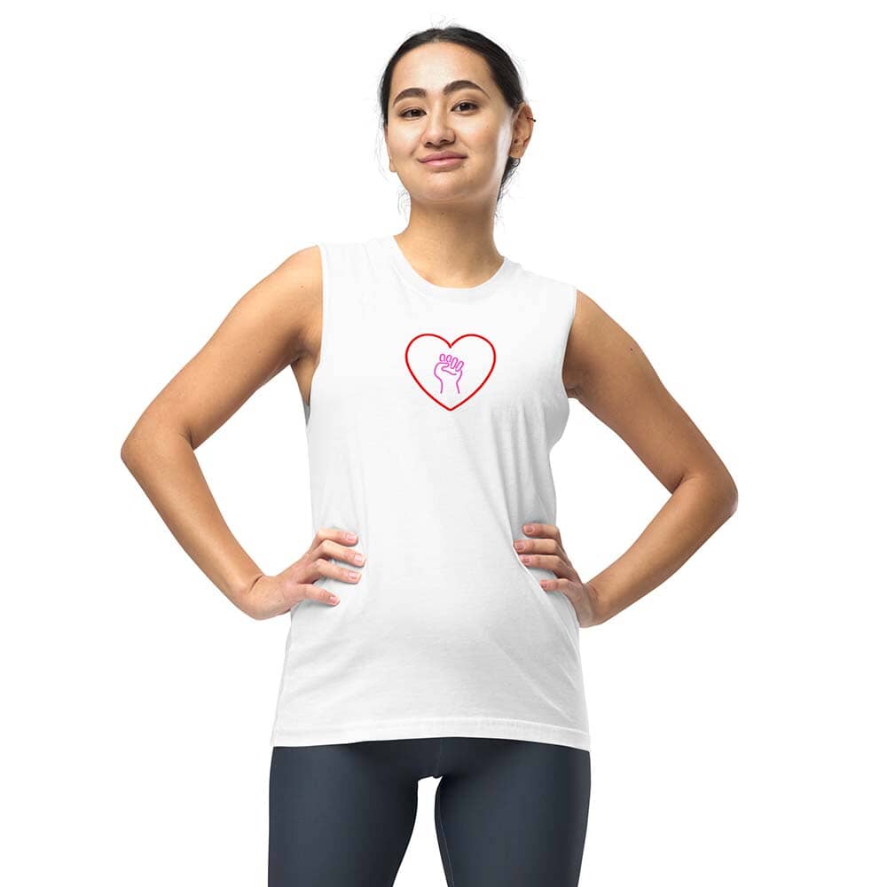 Love As Activism Sleeveless T-shirt white on woman