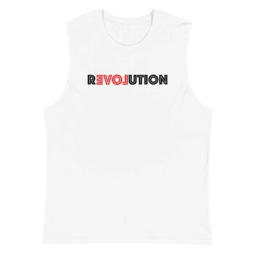 Love Revolution Sleeveless T-shirt  white