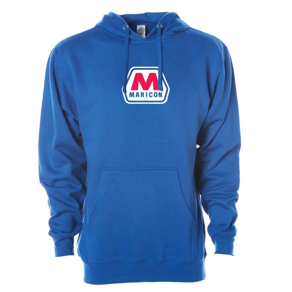 maricon royal blue pullover hooded sweatshirt