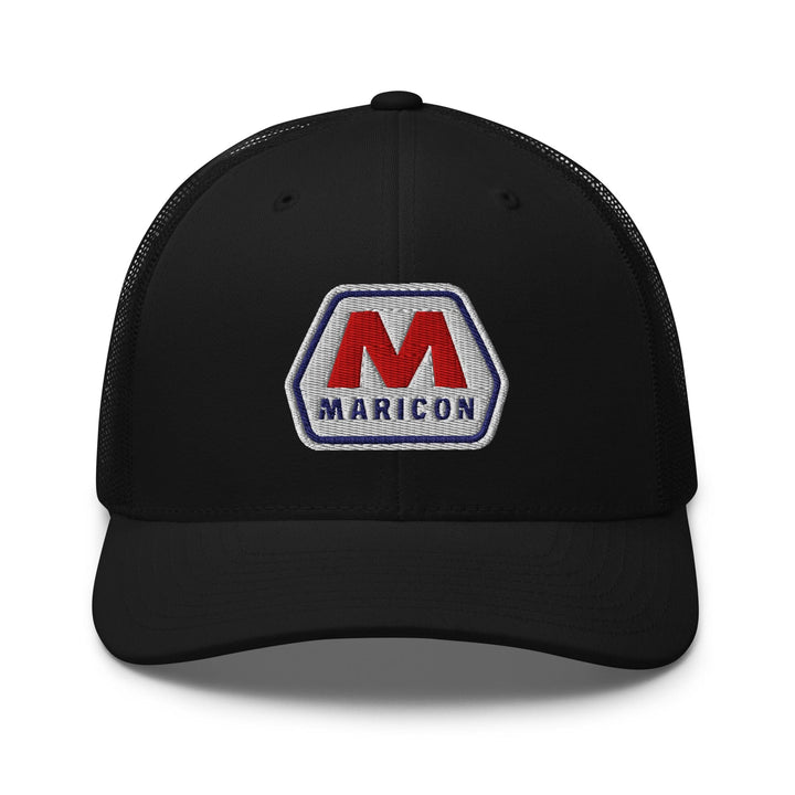 Maricon Retro Trucker Mesh Snapback Solid Black Hat