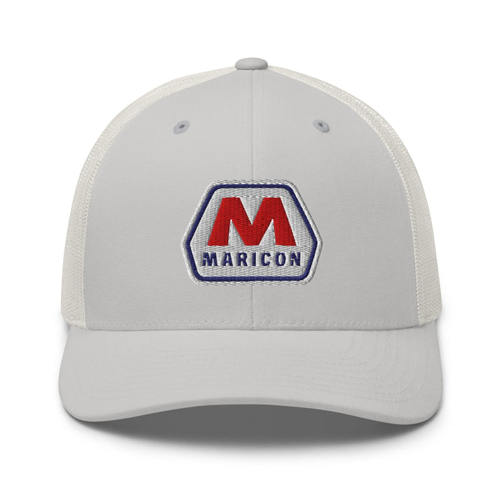 Maricon Retro Trucker Mesh Snapback Solid Silver Hat