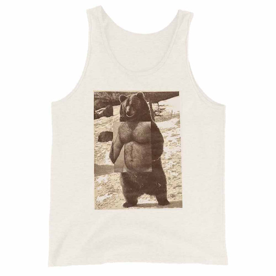 Naro Pinosa Standing Brown Grizzly Bear Tank by Naro Pinosa