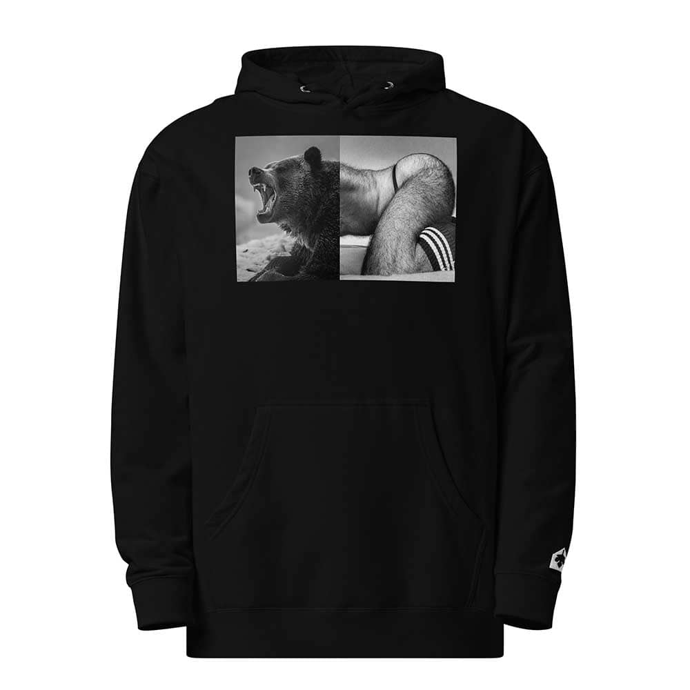 Naro Pinosa Growling Bear Pullover Hooded Sweatshirt