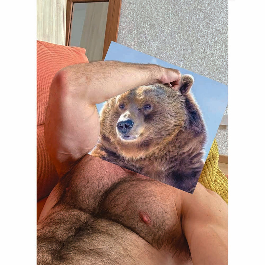 Naro Pinosa Bear Armpit Postcard by Naro Pinosa