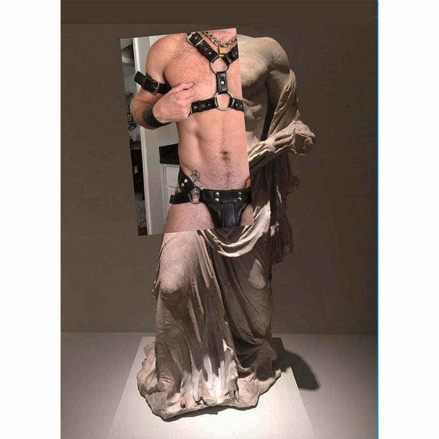 Naro Pinosa Leather Harness Jockstrap Postcard by Naro Pinosa