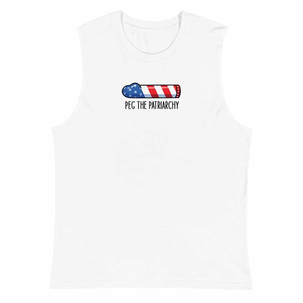 Peg the Patriarchy Sleeveless T-shirt white
