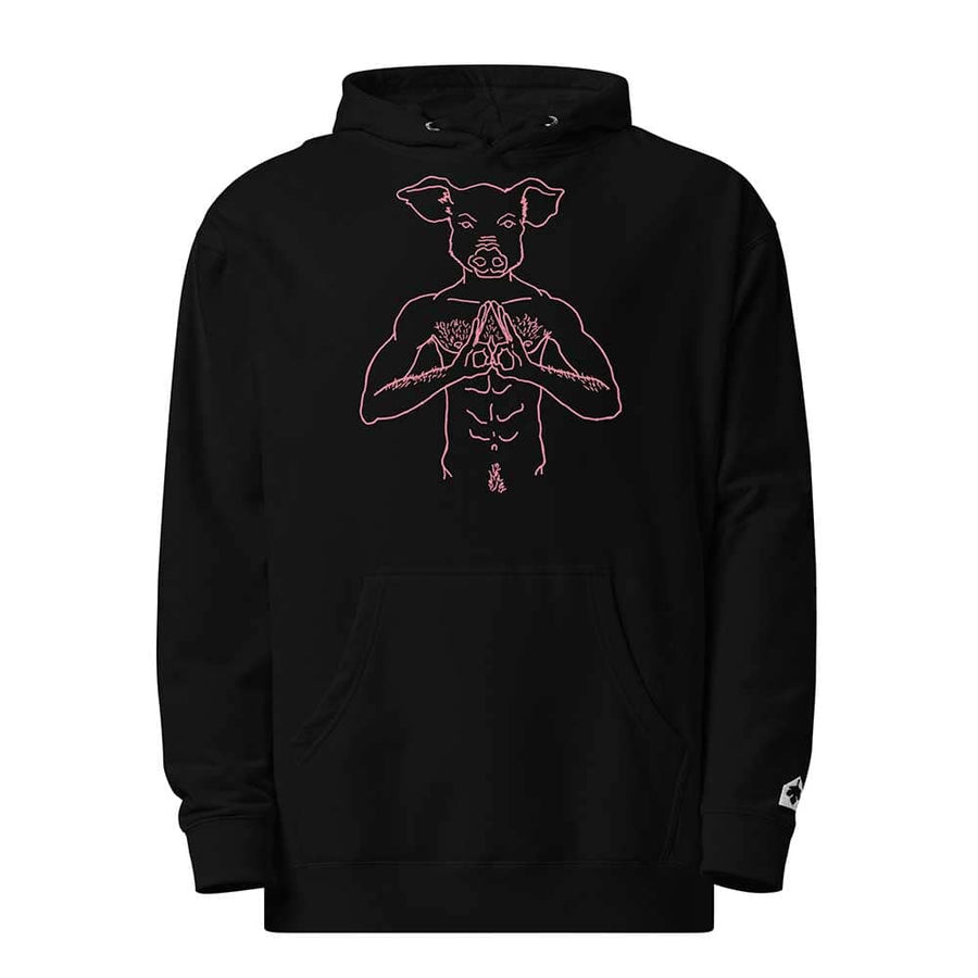 Pig Pullover Hooded Sweatshirt by Brian Kenny