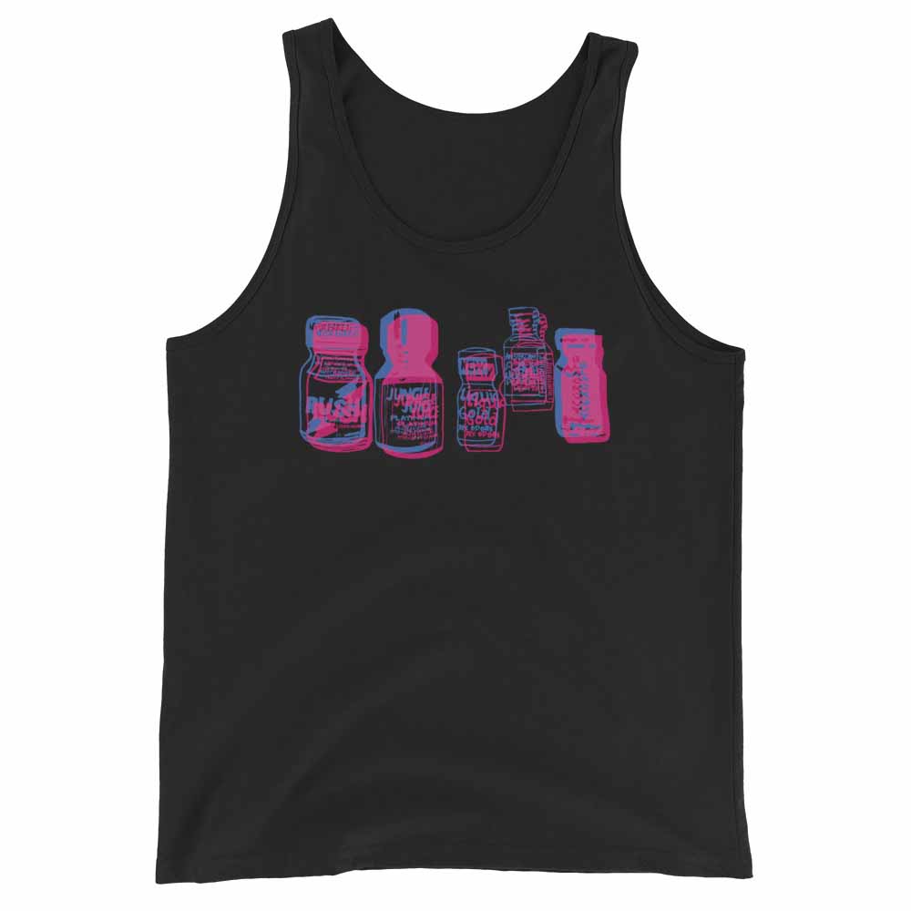 poppers graphic black tank