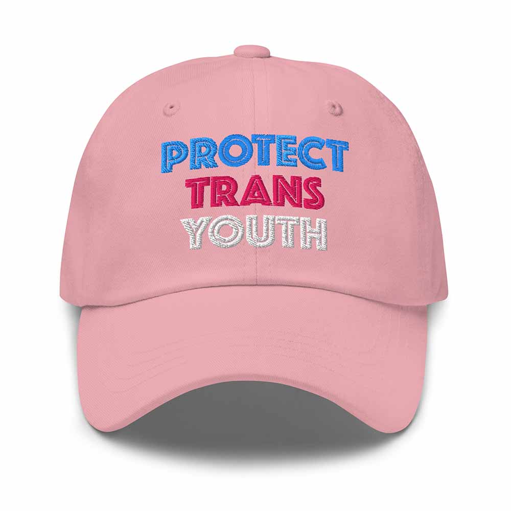 Protect Trans Youth Dad Hat pink 