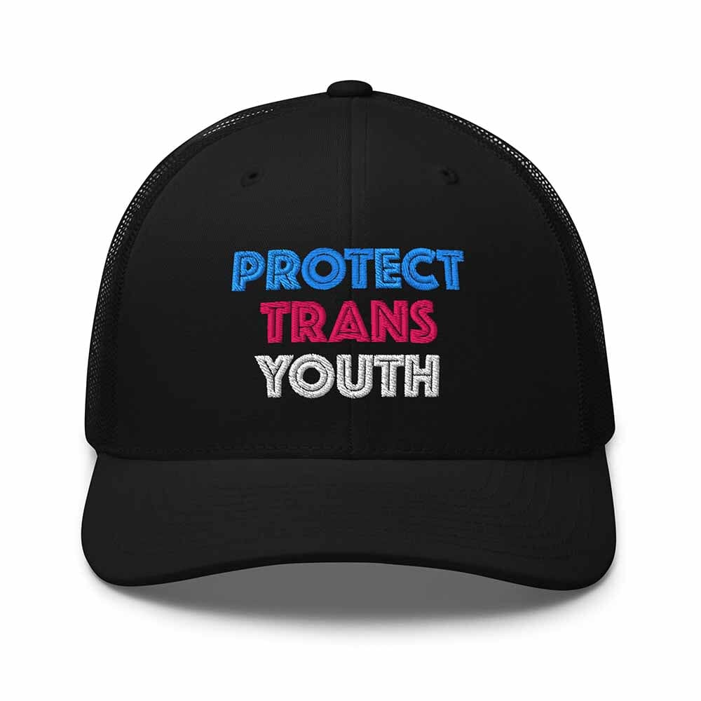 Protect Trans Youth Mesh Snapback Hat black