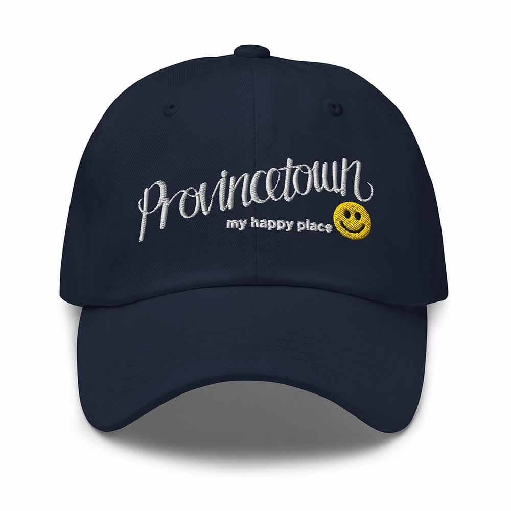 Provincetown My Happy Place Twill Dad Hat in navy