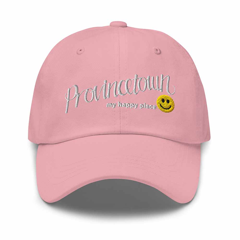 Provincetown My Happy Place Twill Dad Hat in pink