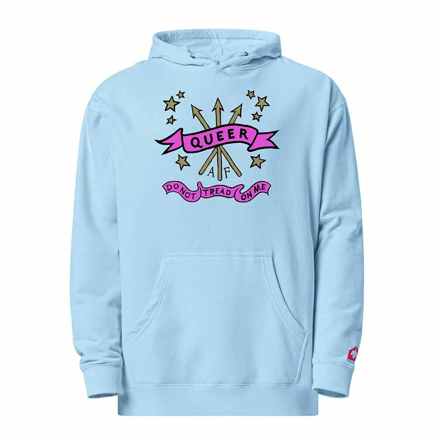 Do Not Tread On Me Queer AF Pullover Hooded Sweatshirt by Rose Cory