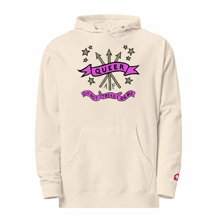 Beige hoodie with &